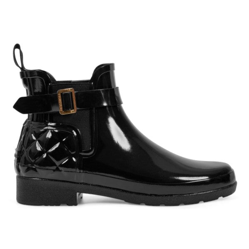 Hunter Women's Quilted Gloss Refined Slim Fit Chelsea Boots Size 9
